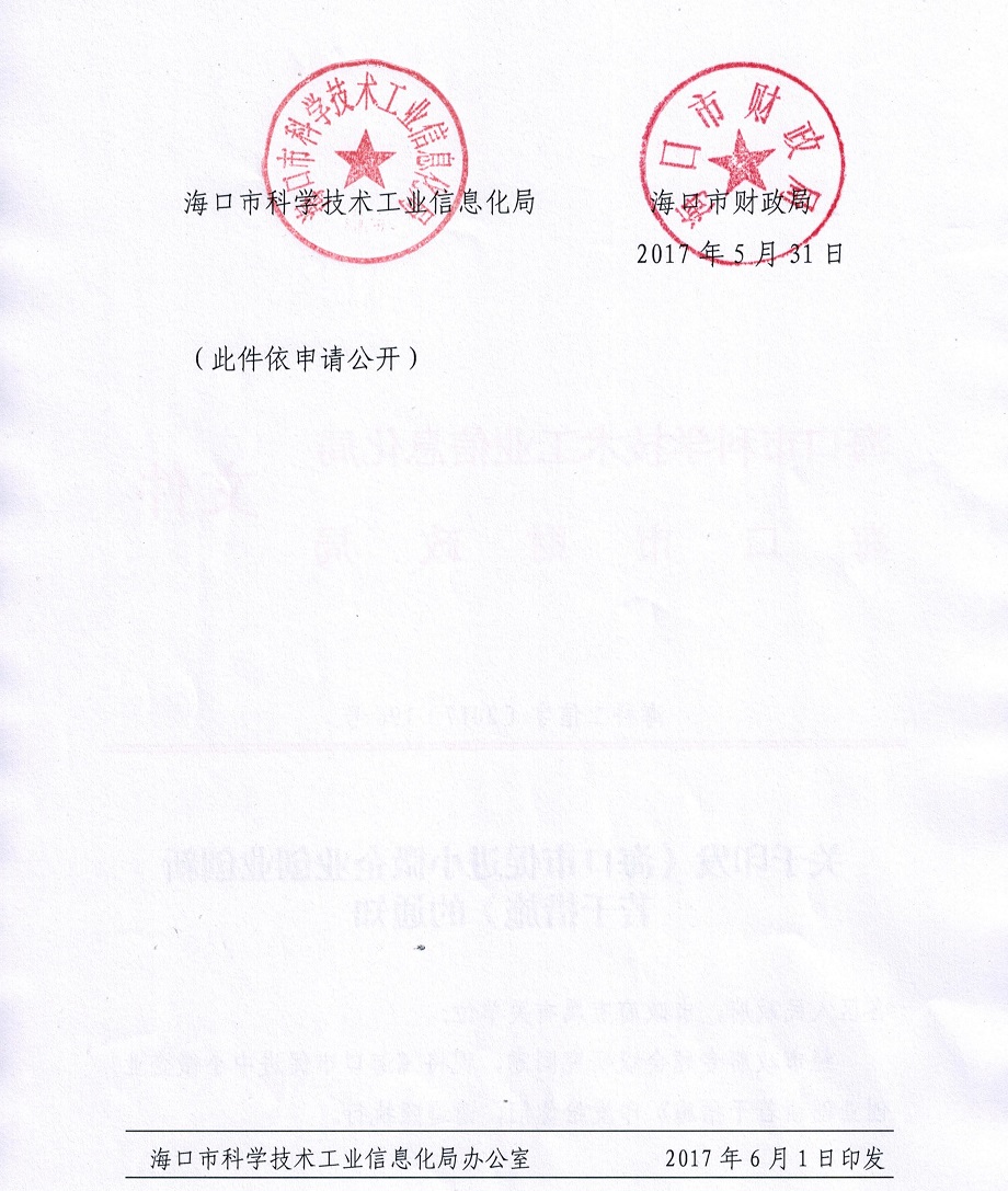 《海口市促进小微企业创业创新若干措施》海科工信字〔2017〕196号_02.jpg